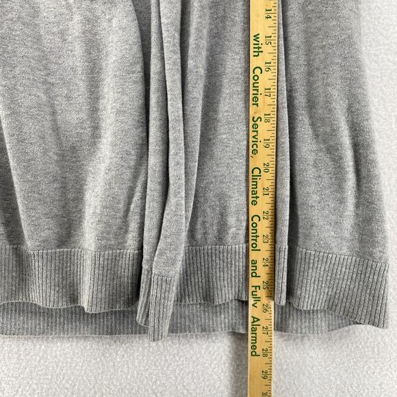 EILEEN FISHER Cardigan XS Organic Cotton Open Front Shawl Short Sleeve Gray - Picture 10 of 11